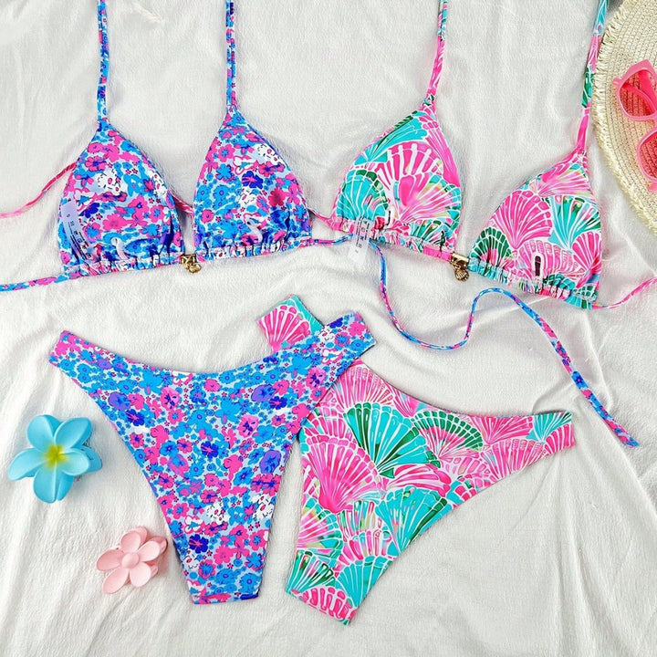 Damen Bikiniset mit trendigen Mustern Drune