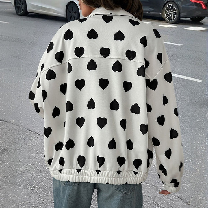 Damen Gefütterte Jacke mit Herzmotiv Drune