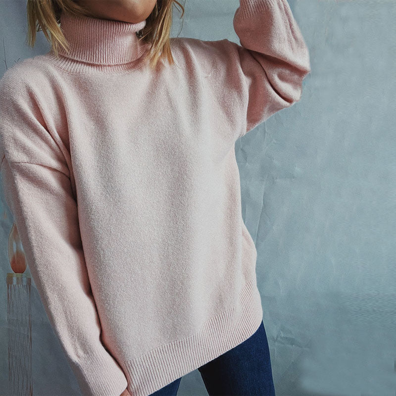 Drune | Einfarbiger Warmer Strickpullover Für Alltag
