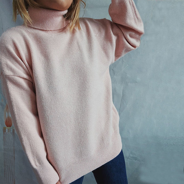 Drune | Einfarbiger Warmer Strickpullover Für Alltag
