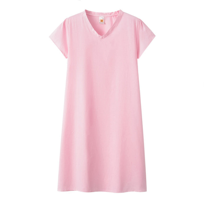Damen Leinen-Midikleid Kastiges Oberteil