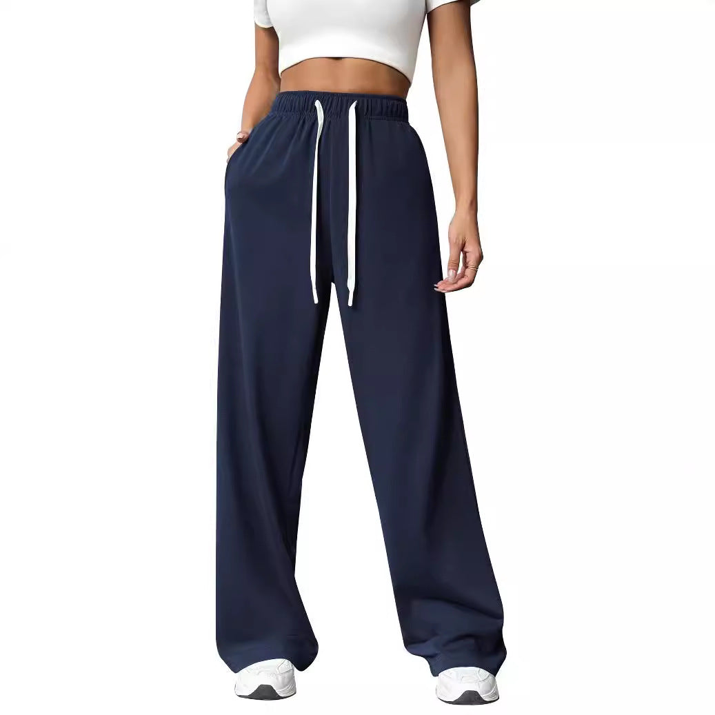 Damen lose Jogginghose mit elastischem Bund und Seitentaschen Drune