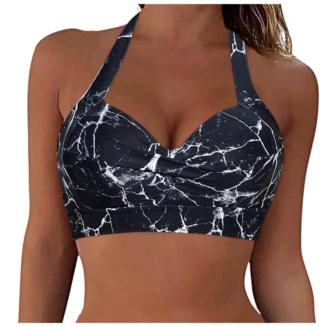 Damen Sportliches Bikinioberteil mit tiefem Ausschnitt und Halter-Design Drune