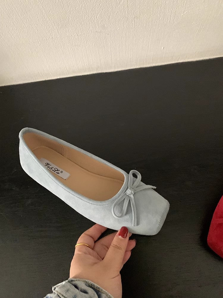 Damen Ballerinas aus hochwertigem Wildleder mit filigranem Schleifendetail Drune