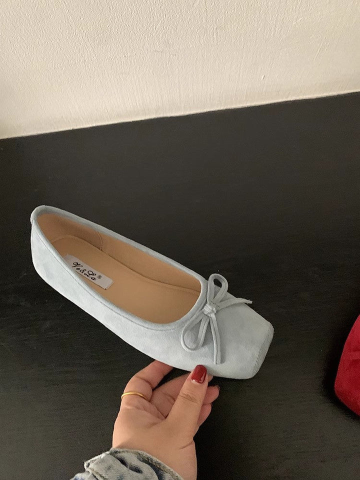 Damen Ballerinas aus hochwertigem Wildleder mit filigranem Schleifendetail Drune