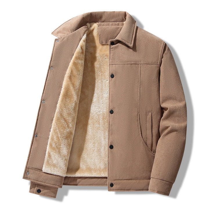 Herren Cordjacke im lässigen Worker-Style mit Druckknopfverschluss und seitlichen Eingrifftaschen Drune