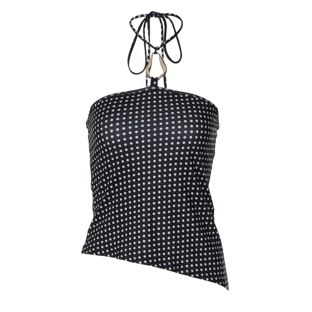 Damen Trägershirt mit asymmetrischem Schnitt und Punktmuster Drune