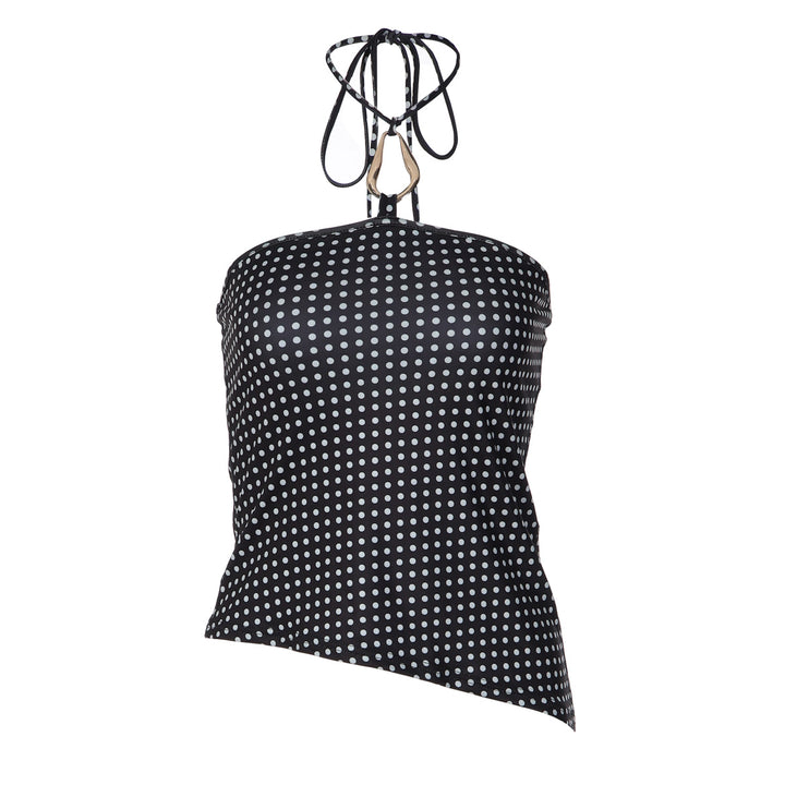 Damen Trägershirt mit asymmetrischem Schnitt und Punktmuster Drune