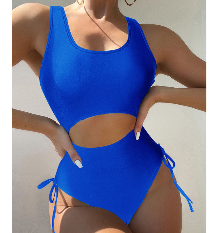 Damen Einteiliger Badeanzug mit raffiniertem Cut-Out und Schnürdetail Drune