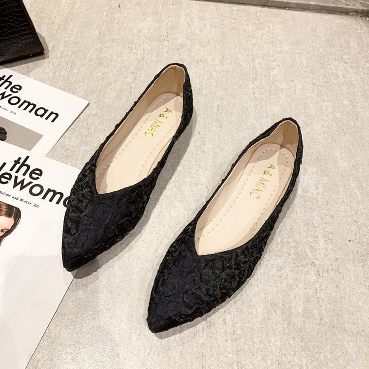 Damen Ballerinas mit spitz zulaufendem Design und strukturiertem Obermaterial Drune