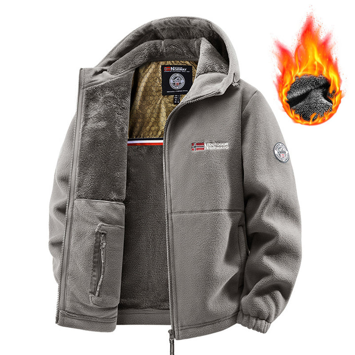 Herren Fleecejacke mit Kapuze Drune