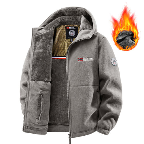 Herren Fleecejacke mit Kapuze Drune