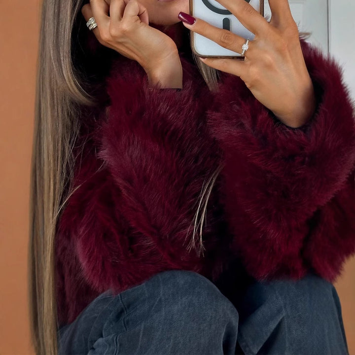 Damen Kunstpelzjacke im eleganten Oversized-Stil Drune