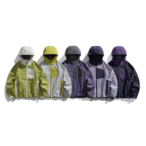 Herren technische wasserabweisende Outdoor-Softshell-Jacke mit Kapuze und verstellbarem Saum Drune