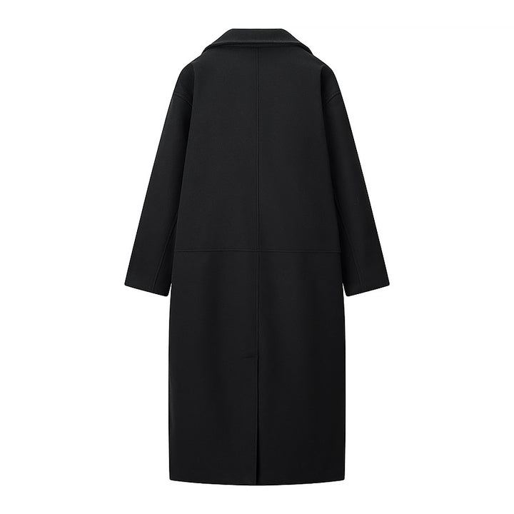 Damen Doppelreihiger Oversize-Wollmix-Mantel mit fallendem Revers und langer Silhouette Drune