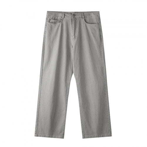 Herren Weite gerade geschnittene Denim-Jeans mit hoher Leibhöhe und Five-Pocket-Design Drune