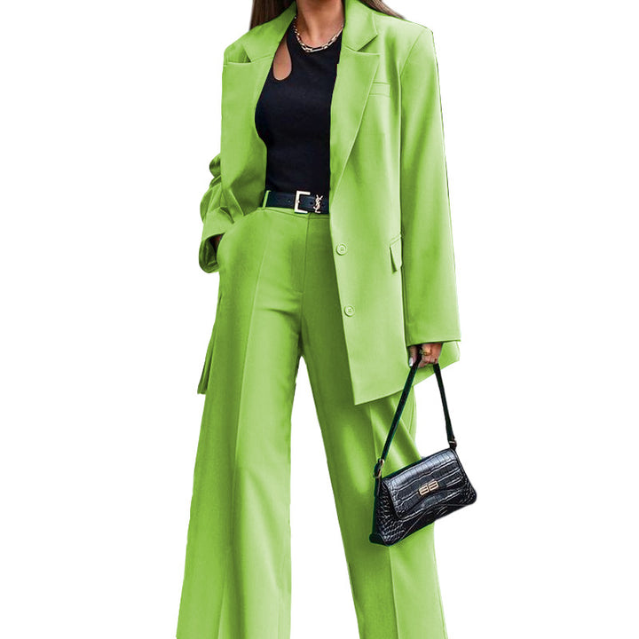 Damen Oversized Blazer und weite Hose Kombination Drune
