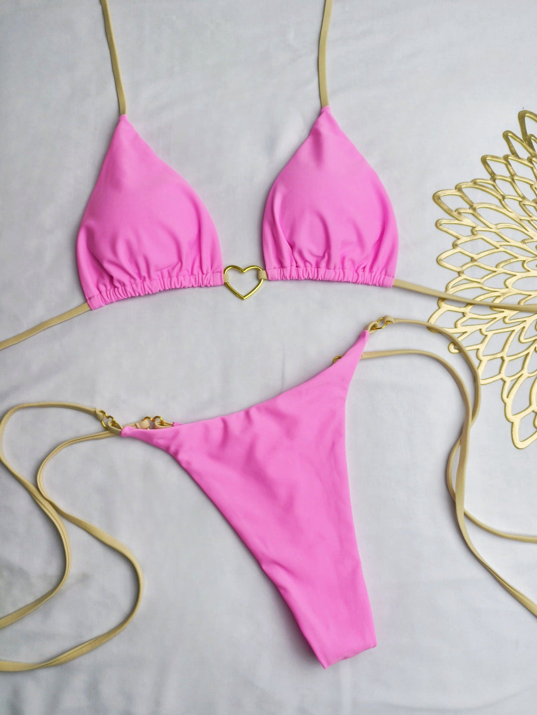 Damen Bikini-Set mit herzförmigem Detail und verstellbaren Trägern Drune