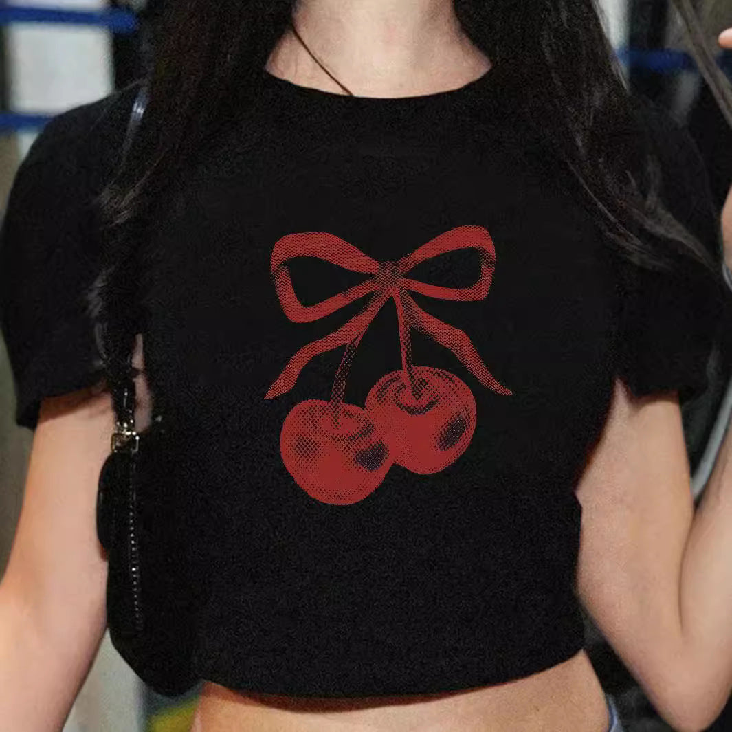 Damen Crop-T-Shirt mit inspirierendem Statementdruck Drune