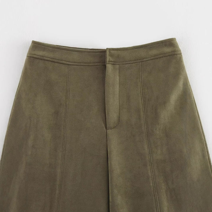 Damen weite Culotte mit eleganter Veloursstruktur und praktischen Taschen Drune