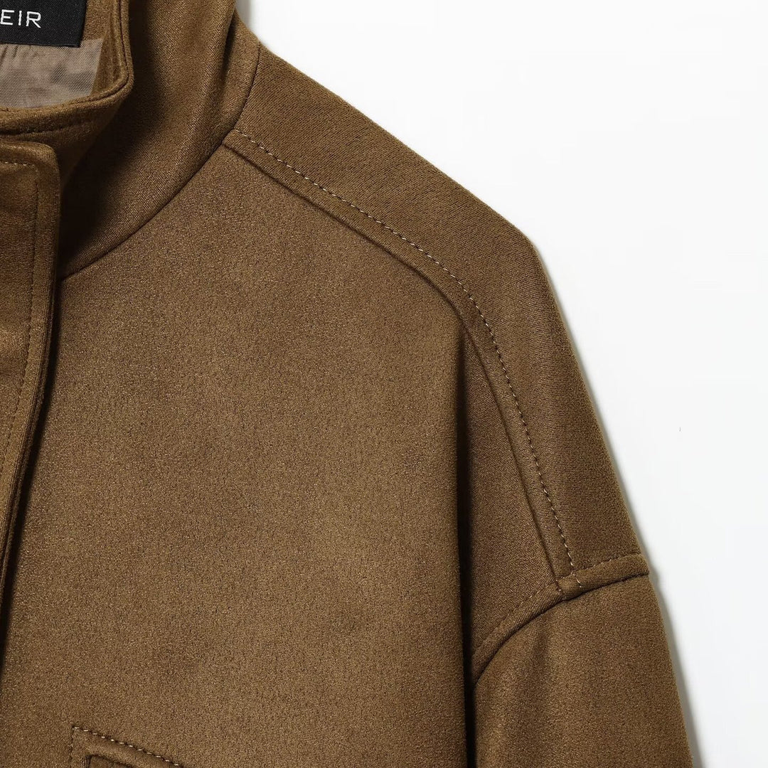 Damen moderne Utility-Jacke mit hochgeschlossenem Kragen und praktischen Taschen Drune
