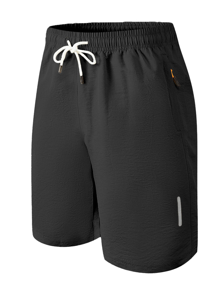 Herren nan ultraleichte schnelltrocknende Sport- und Badeshorts mit Elastikbund Kordelzug Reißverschlusstasche und reflektierendem Detail Drune
