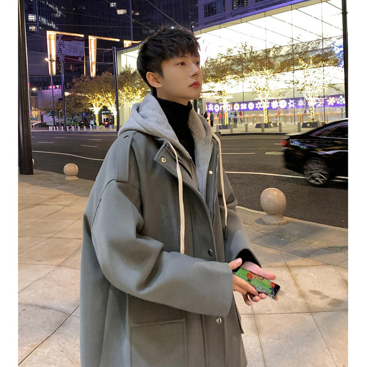 Herren Übergröße Winterjacke mit Kapuze und modernen Details Drune
