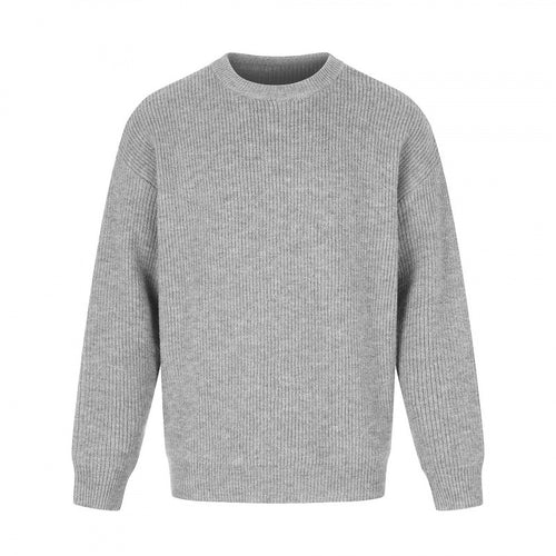 Unisex Weicher Oversize-Ribstrickpullover mit Relaxed-Schnitt und tonaler Struktur Drune