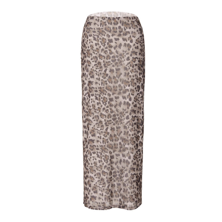 Damen Maxi-Rock mit elegantem Leoprint und hohem Schlitz Drune