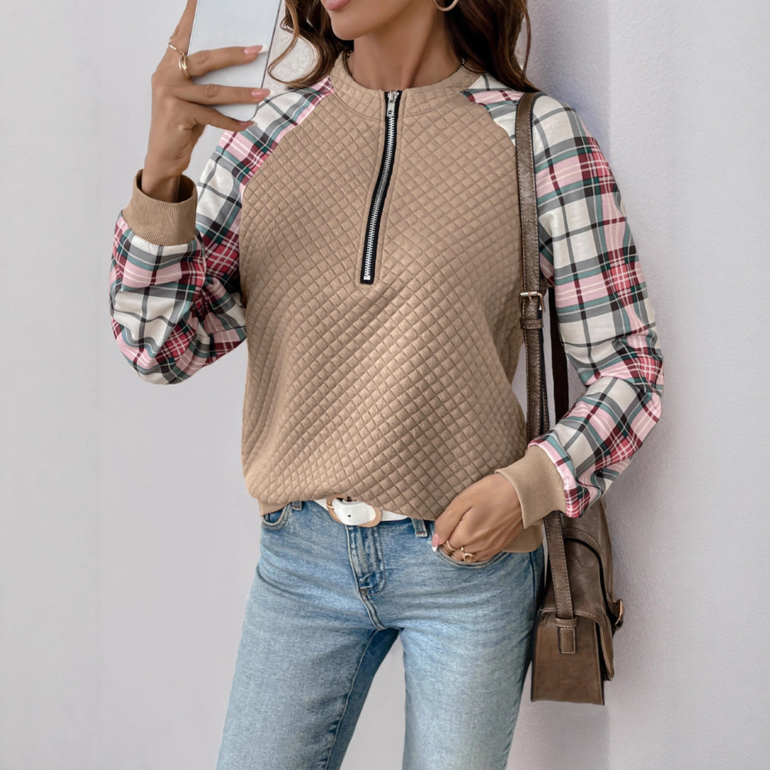 Damen Lässiges Sweatshirt mit Reißverschluss Drune