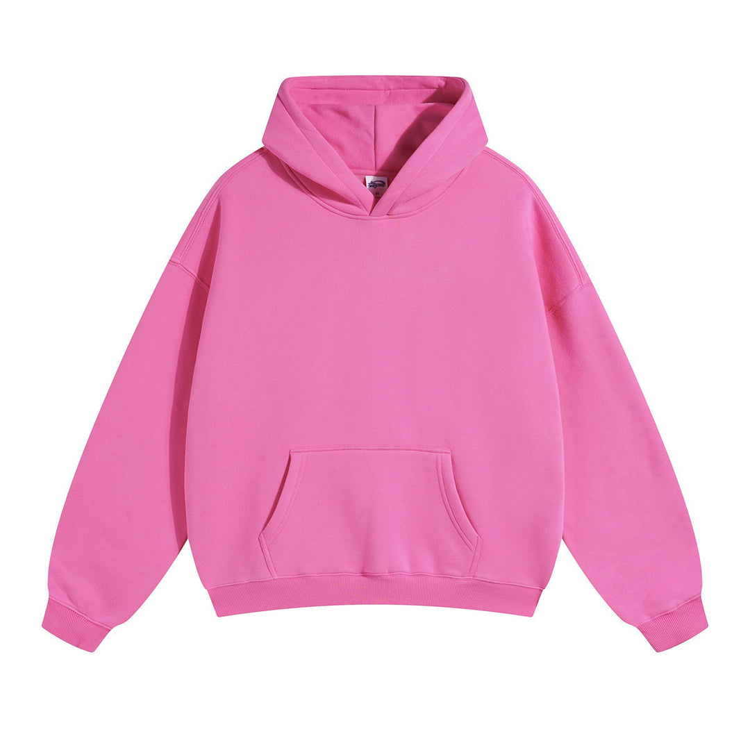 Unisex nan oversized Kapuzenpullover mit Kängurutasche und gerippten Bündchen Drune
