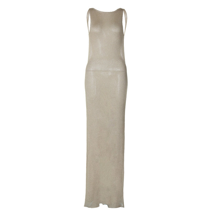 Damen Elegantes, figurbetontes Maxikleid mit schimmerndem Glanz Drune