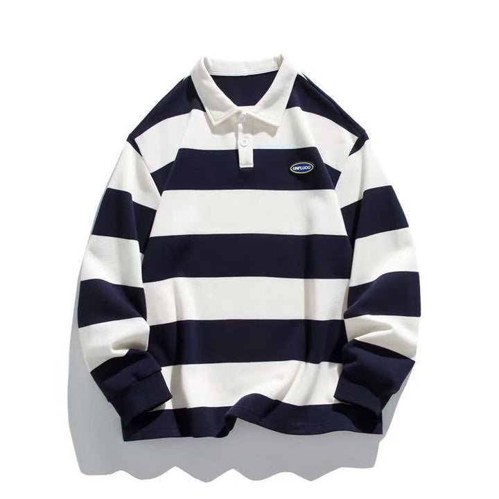 Herren Langarm Poloshirt im Streifen Look Drune