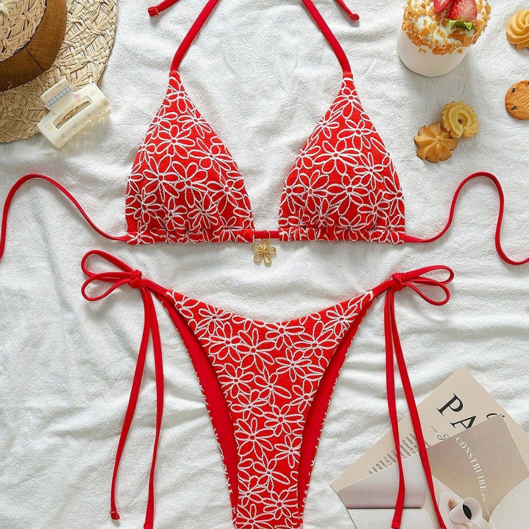 Damen Bikinitop und Spitzen-Bikiniunterteil Drune