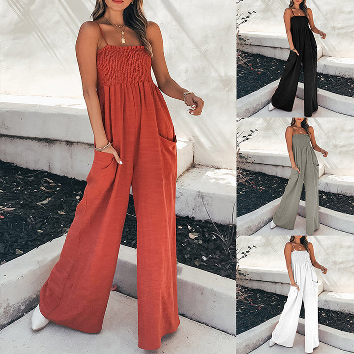 Damen Lässiger Jumpsuit mit weitem Schnitt und praktischen Taschen Drune