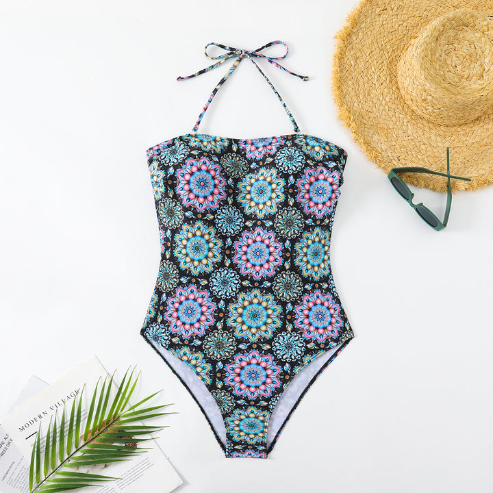 Damen Bandeau-Badeanzug mit einzigartigem Mandala-Muster Drune