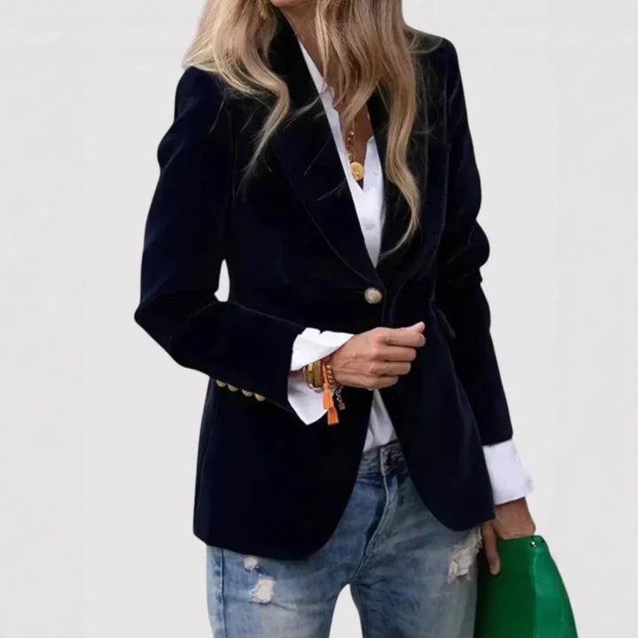 Damen Eleganter Samt Blazer