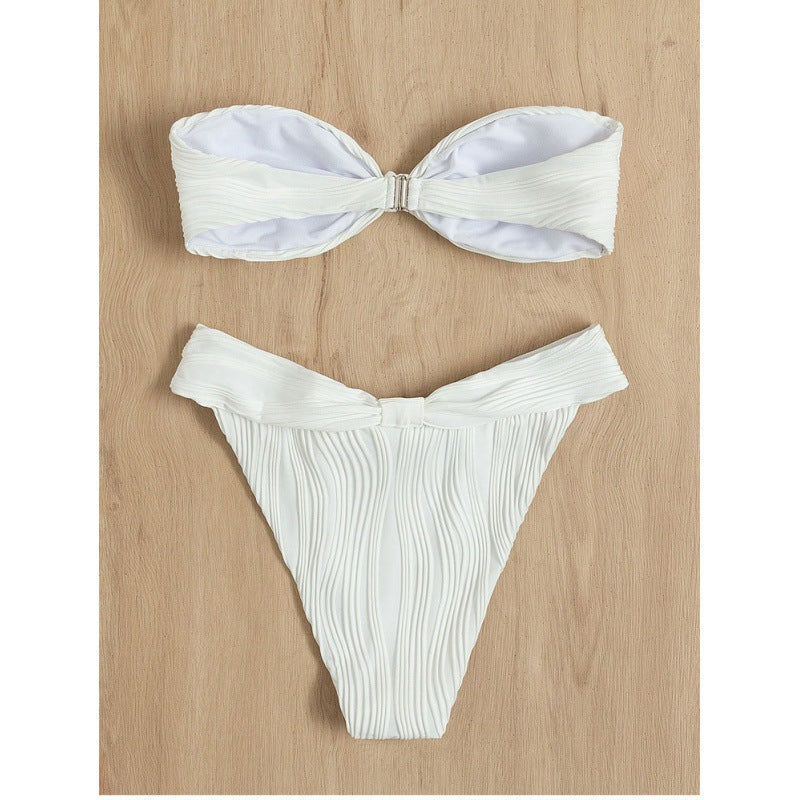 Damen Bandeau-Bikini mit Raffungen Drune