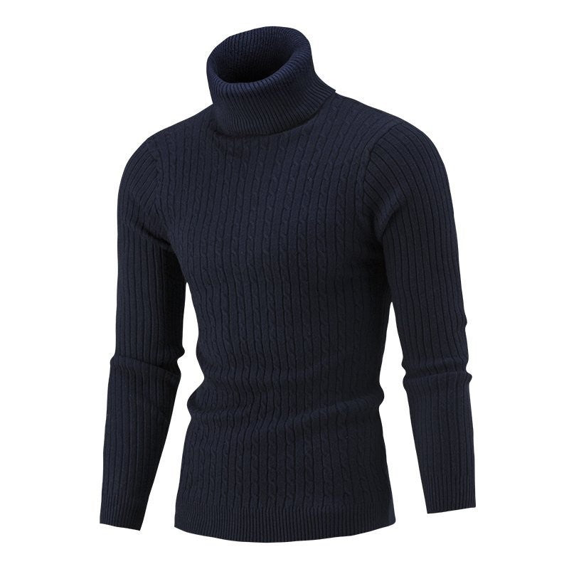 Herren Taillierter Thermo-Rollkragenpullover mit Zopf- und Rippstrickstruktur Drune