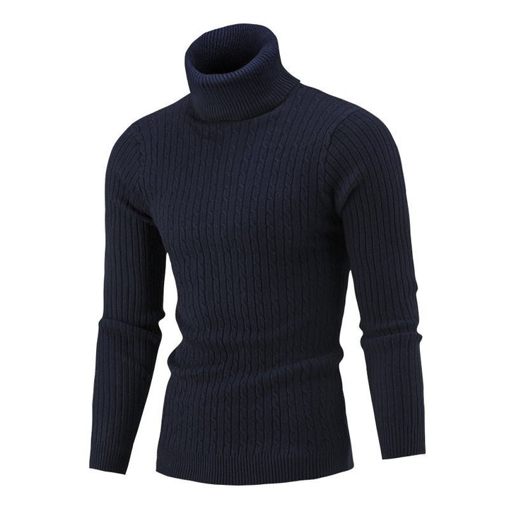 Herren Taillierter Thermo-Rollkragenpullover mit Zopf- und Rippstrickstruktur Drune