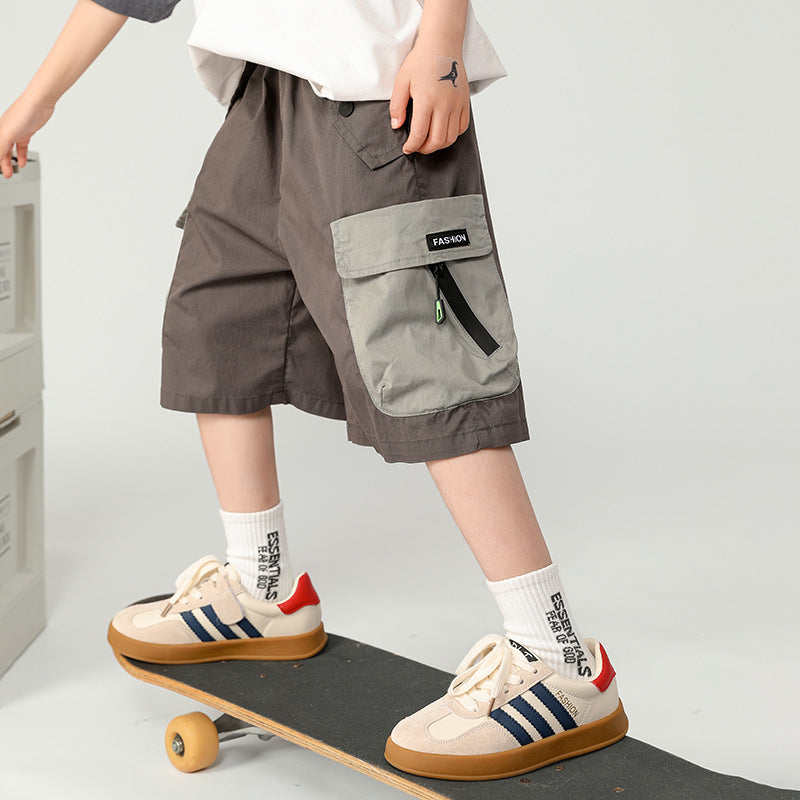 Unisex lässige Capri-Shorts mit funktionalen Taschen Drune