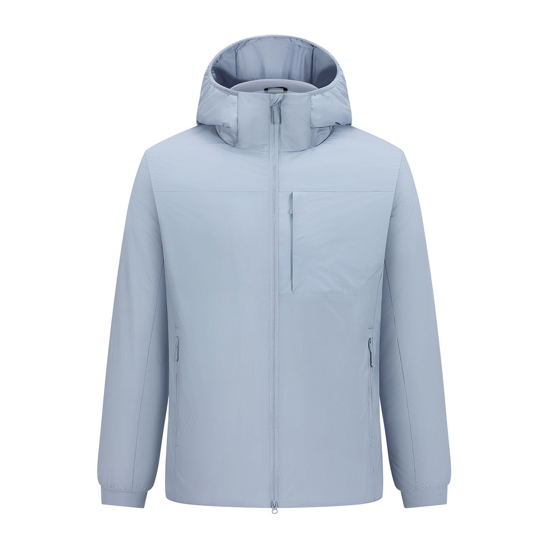 Herren Leichter Kapuzen-Urbanparka mit Zwei-Wege-Reißverschluss und Brusttasche Drune