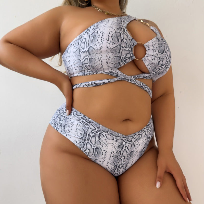 Damen Asymmetrisches Cut-Out Bikini-Set Drune