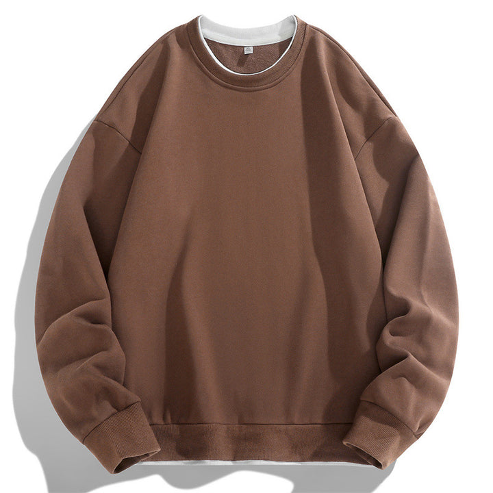 Herren Oversize Sweatshirt mit Lagenlook Rundhals und gerippten Bündchen Drune