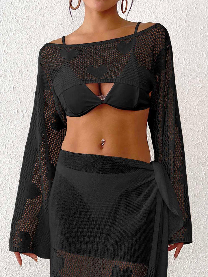 Damen Offene Netz-Strandjacke Drune