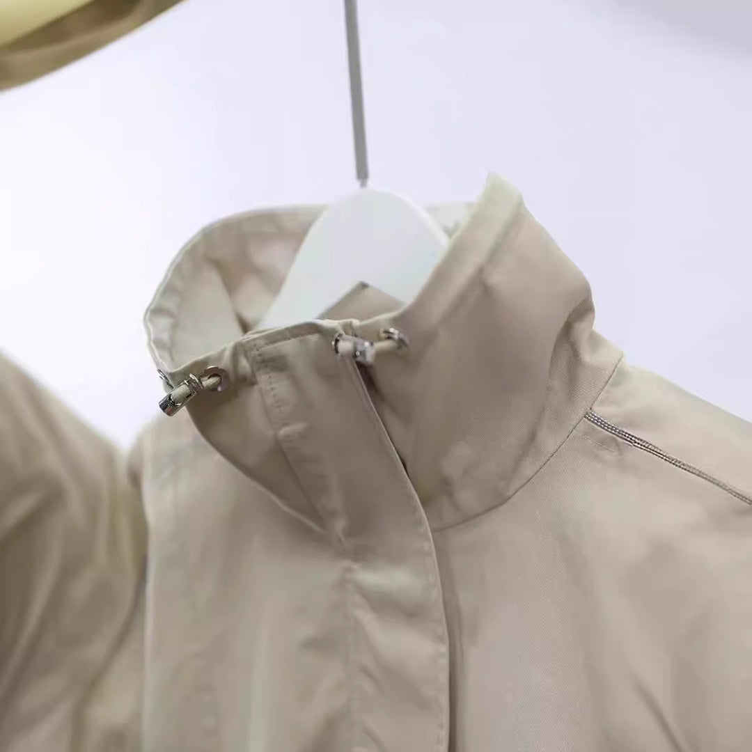 Damen Modische Freizeitjacke mit hohem Kragen Drune