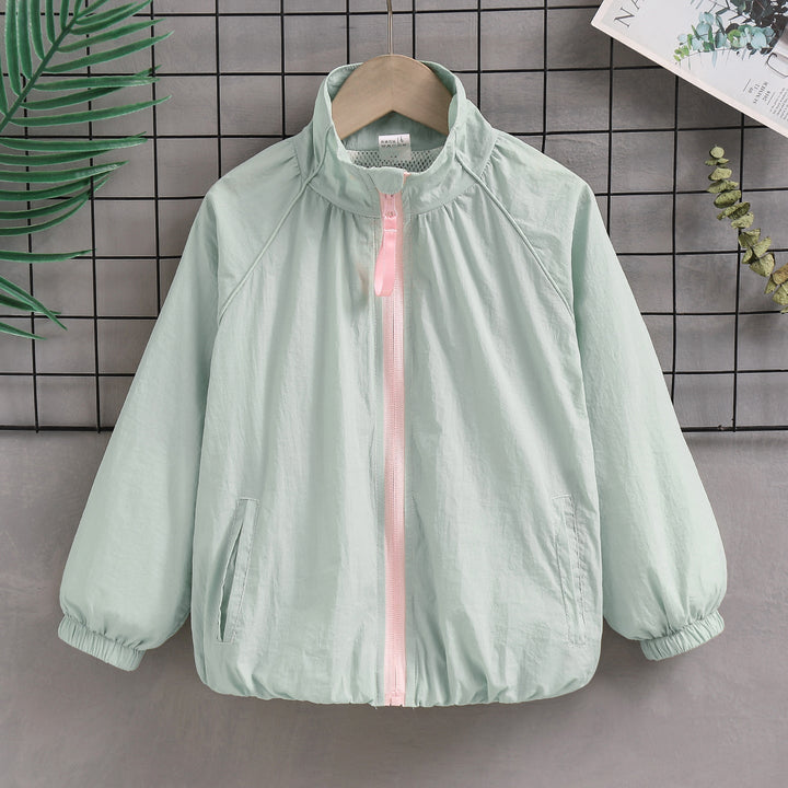 Damen nan leichte Übergangsjacke mit Stehkragen, Mesh-Futter und elastischen Bündchen Drune