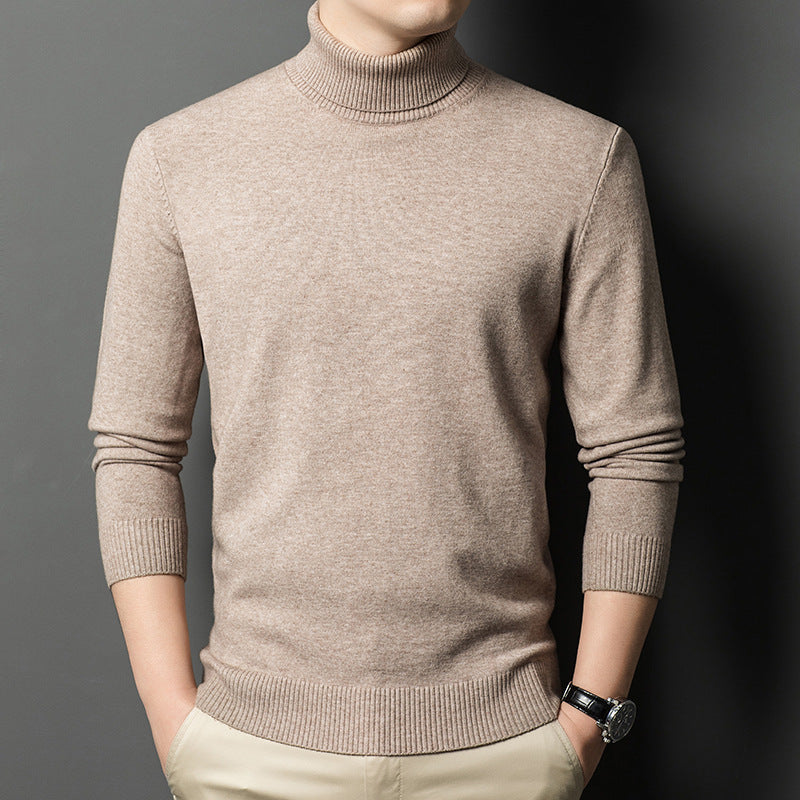 Herren Rollkragenpullover aus hochwertiger Wolle mit strukturierten Details Drune