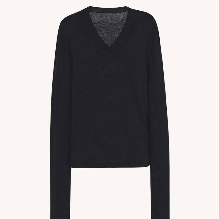 Damen Eleganter und lässiger Strickpullover mit V-Ausschnitt und langen Ärmeln Drune