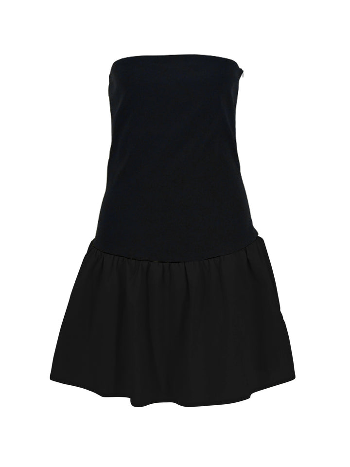 Damen Bandeau-Kleid mit frischem und fließendem Rock Drune